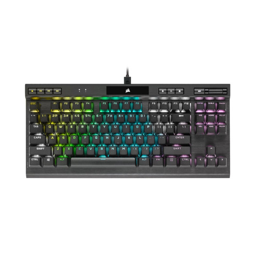 CORSAIR K70 RGB TKL – Champion Series Tenkeyless Mechanical Gaming Keyboard - Cherry MX Speed Keyswitches - Durable Aluminum Frame - Per-Key RGB LED Backlighting - Detachable USB Type-C Cable